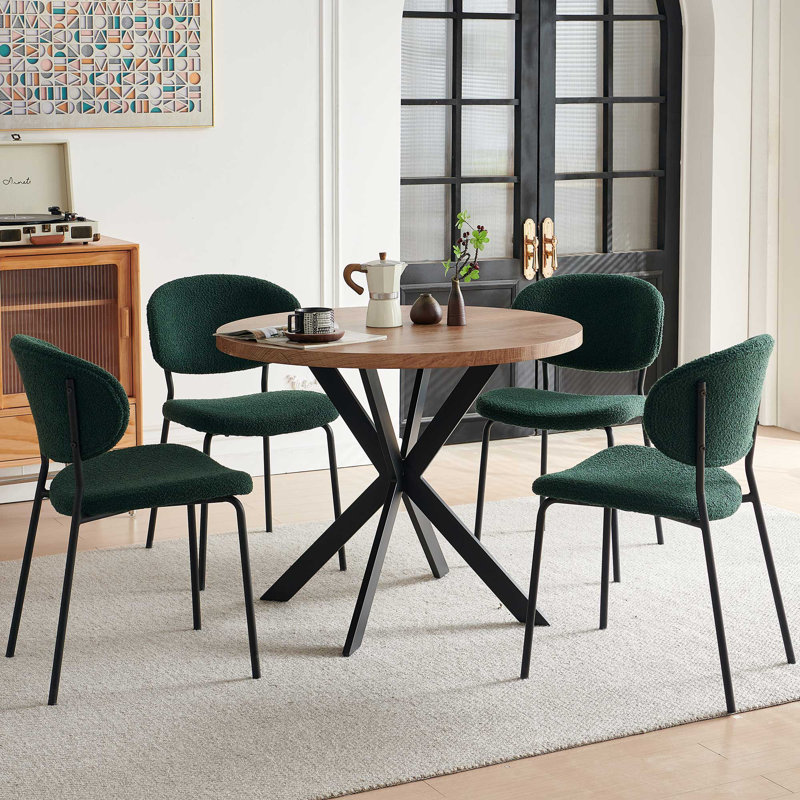 4-Seater Round Kitchen Table Chairs Set