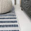 Tapis d'intérieur / extérieur à rayures décalées ivoire / bleu Sukie-756673860