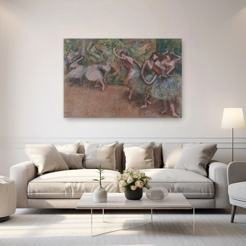 Scène de ballet, vers 1907. Estampe d'art mural contemporaine abstraite impressionniste., H 40 po x l 60 po
