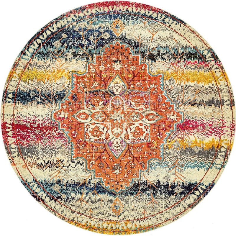 Abstract Indoor Rug, Round 8'