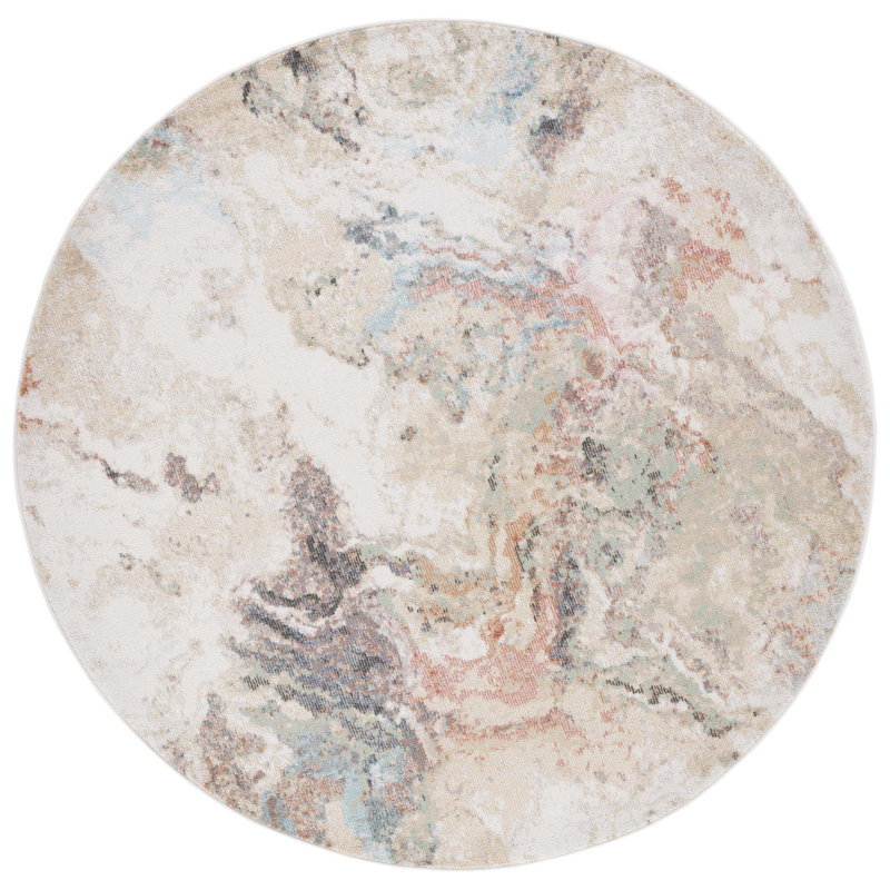 Phoenix 500 Performance Abstract Rug, Round 6'7"