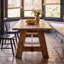 Dining Table with Wood Base