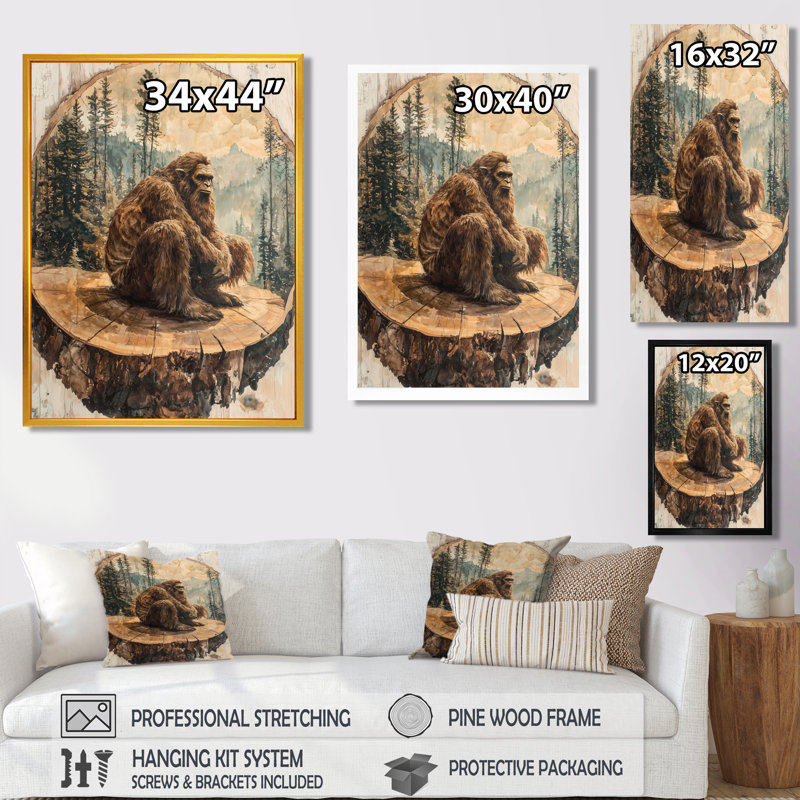 Saguache - Décoration murale abstraite, H 40 po x l 30 po, Impression encadrée flottante, Brun