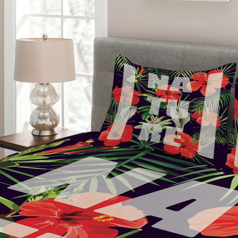 Coastal Polyester Coverlet, King Bedspread + 2 Shams