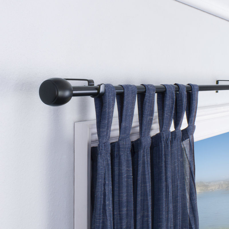 Tringle à rideaux simple réglable en métal Vivo, 26 po à 48 po de largeur, Noir, noir, noir, noir