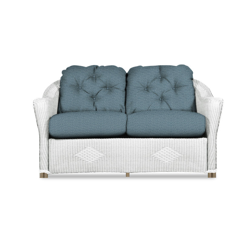 Reflections Outdoor 2 - Seat Loveseat, White, Rollo Linen