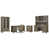 5 Pieces: Desk, Chair, Filing, Bookcase, Credenza