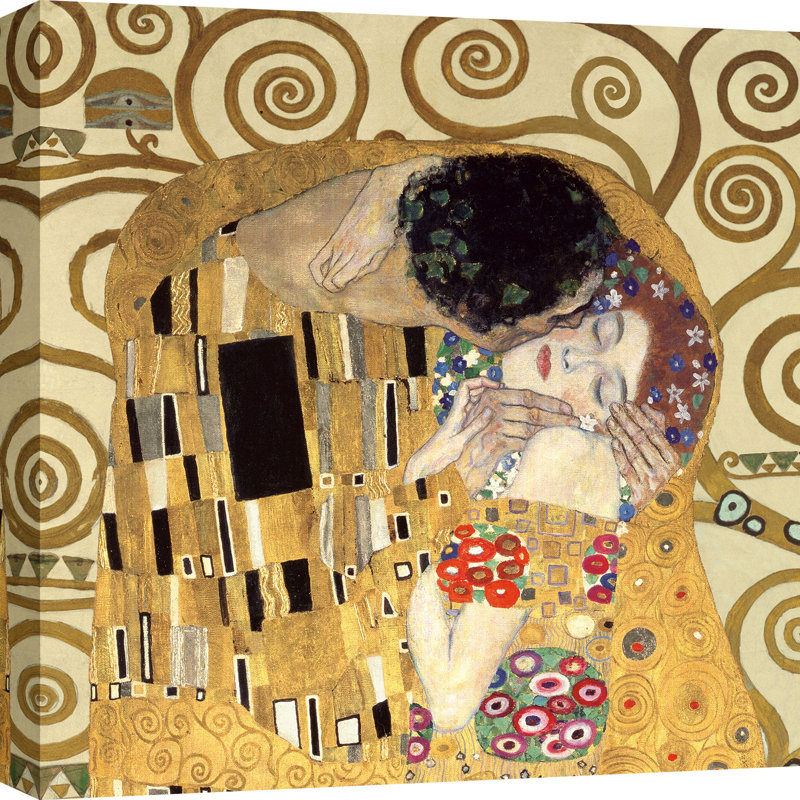 The Kiss by Gustav Klimt - Wrapped Canvas Print, 70cm H x 70cm W x 4cm D