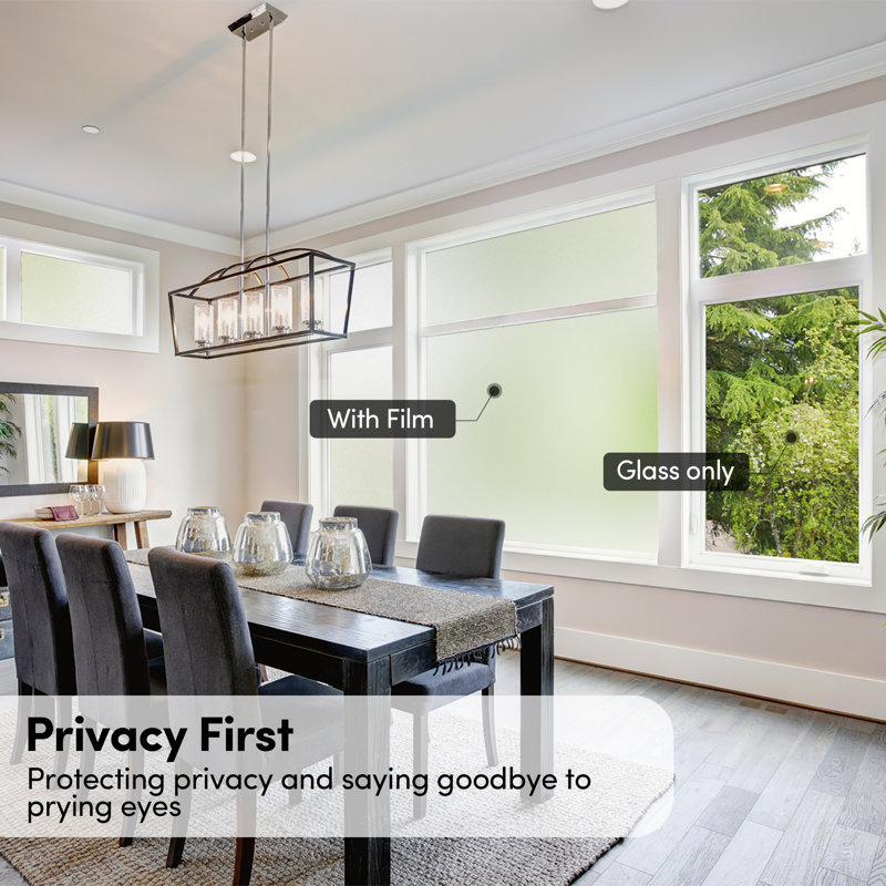Frosted Privacy Non-Wall Damaging Window Decal, 23.6" H x 78" W