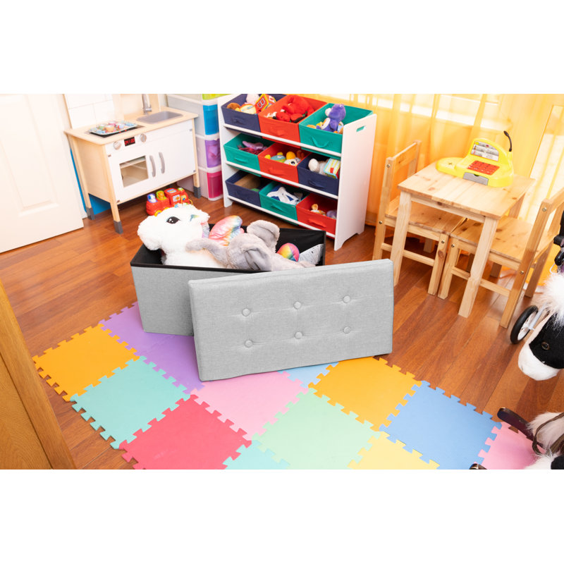 76cm Wide Standard Ottoman, Polyester, Light Grey