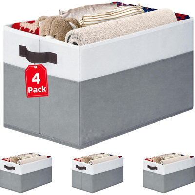 Storage Baskets Fo Fabric Closet Organizers And Storage Bins With Handles Home Organization  Decorative Collapsible Baskets For Organizing Clothes Toy