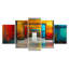 «Red Blue Colorful Glass Tunnels II - Tunnels», ensemble de reproduction d'art mural
