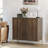 Mid-Century Modern Sideboard with Diagonal Wave Design and Metal Legs
