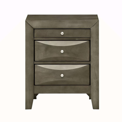 Elegant Grey Storage Nightstand