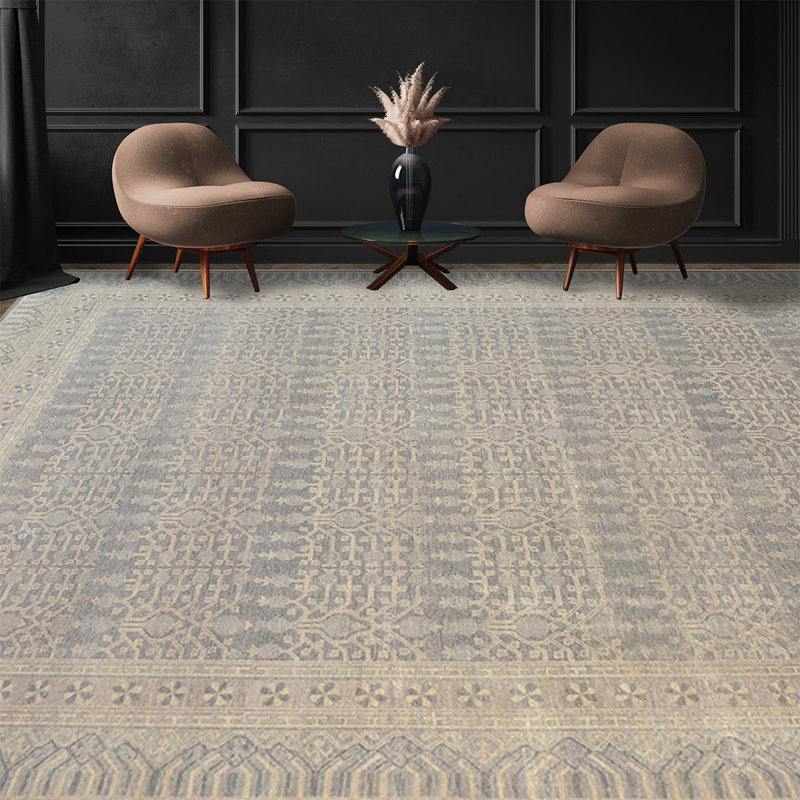 Hand Woven Wool Moroccan Area Rug, Rectangle 10' x 14'