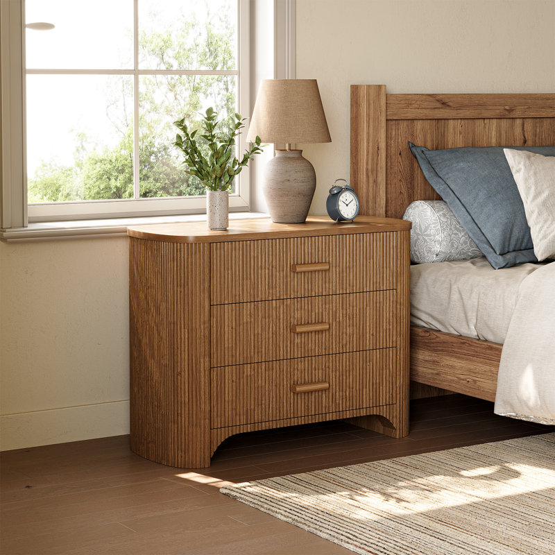 80cm W Bedside Table, Brown