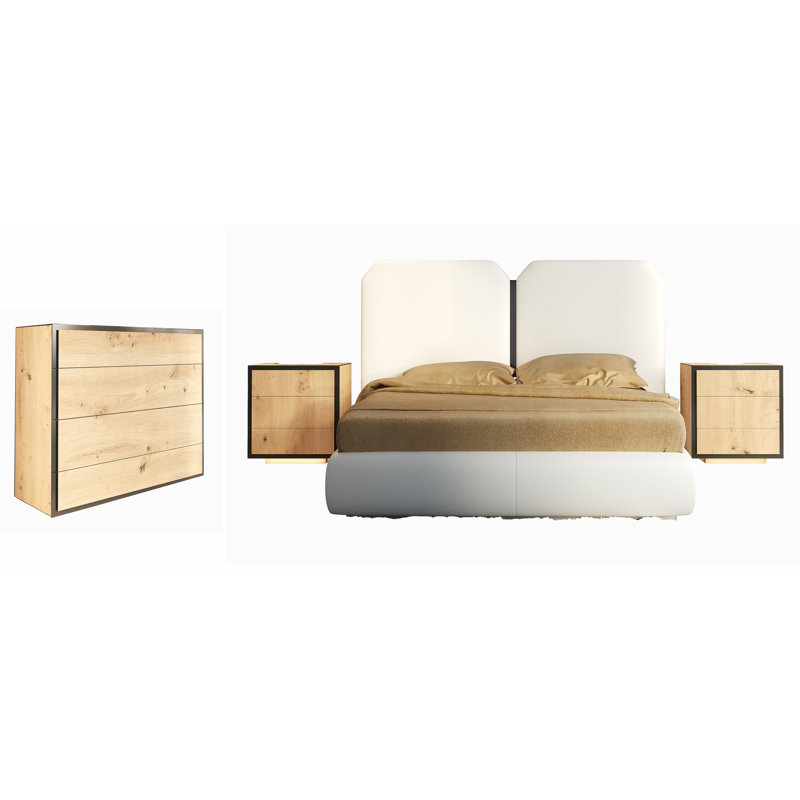 Chambre d'Afrique A47, 5 pièces : Lit, 2 tables de chevet, Commode, miro, Très grand