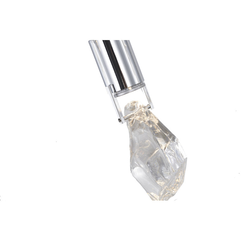 Transitional 10 Light Crystal Shade Chandelier, Chrome