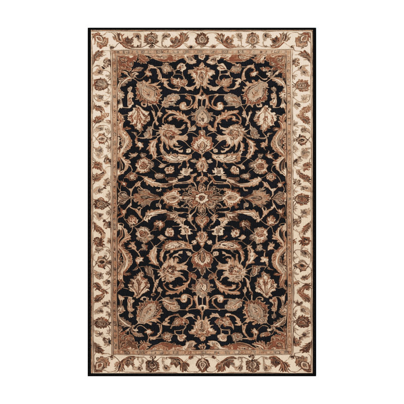 Machine Washable Persian Brown Area Rug, Rectangle 2' x 3'
