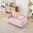 52 "pink modern velvet sofa, sofa pull-out bed, small love seat casual sofa with back, pillow, pockets, living room furniture, 3 in 1 convertible sleep sofa bed.-1903286129