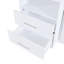 Lit simple peu encombrant en blanc avec rangement fonctionnel - tablettes ouvertes, tiroirs, garde-robe encastrée et bureau