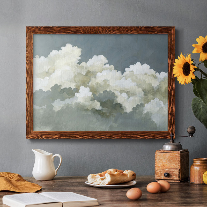 «Big Clouds III», peinture sur toile encadrée, Érable, H 22 po x l 32 po x P 1,5 po