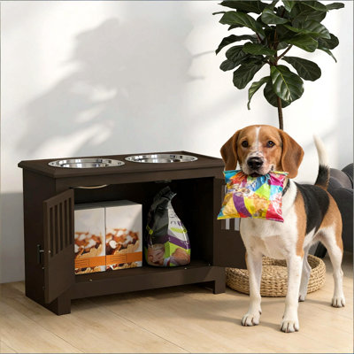 Modern Style Dog Feeding Station,Dog Food Storage Cabinet