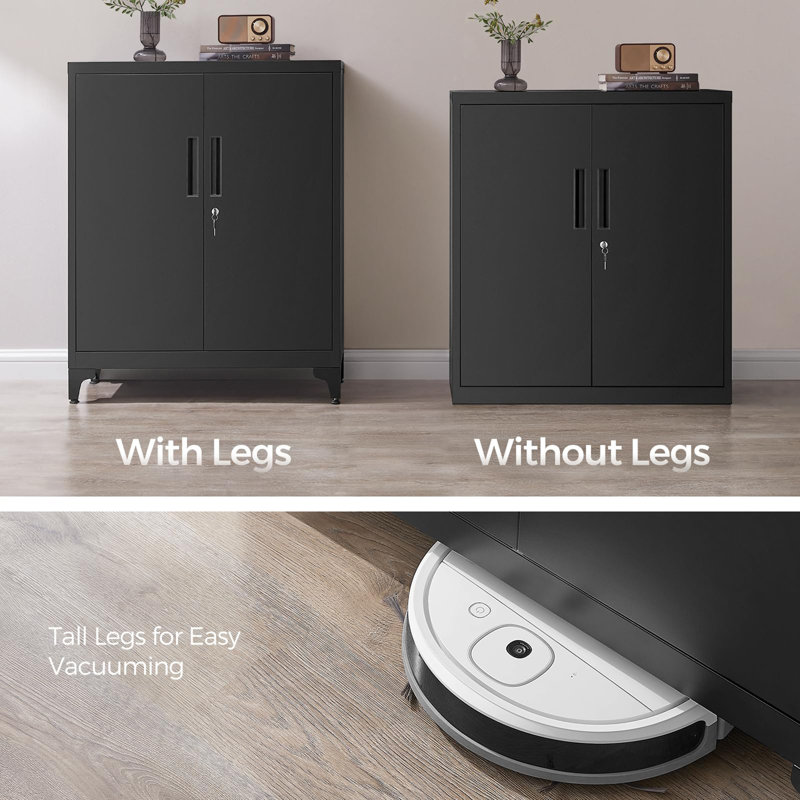 2 -Door Storage Cabinet, Black
