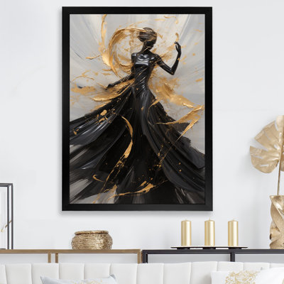 Gold And Black Dance Splash III - Dance Wall Art Living Room