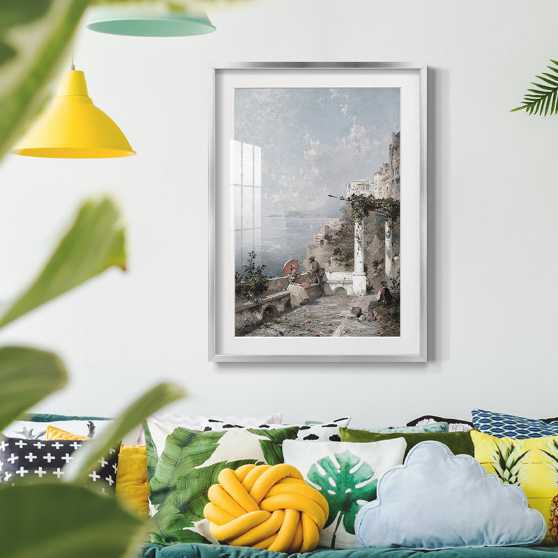 Vintage Landscape CCII - Matted and Framed Under Acrylic Glass, Large Living Room Wall Art