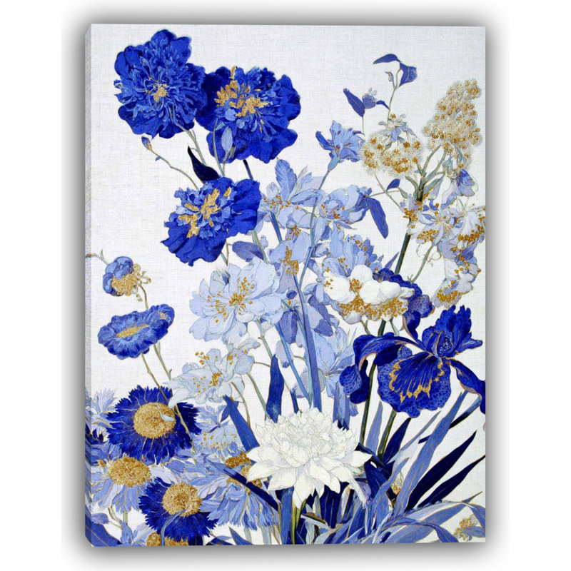Art mural sur toile Garden of Indigo Serenity, H 24 po x l 16 po