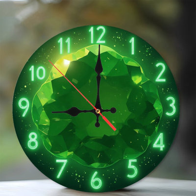 Glowing Clock Numbers Green Gem