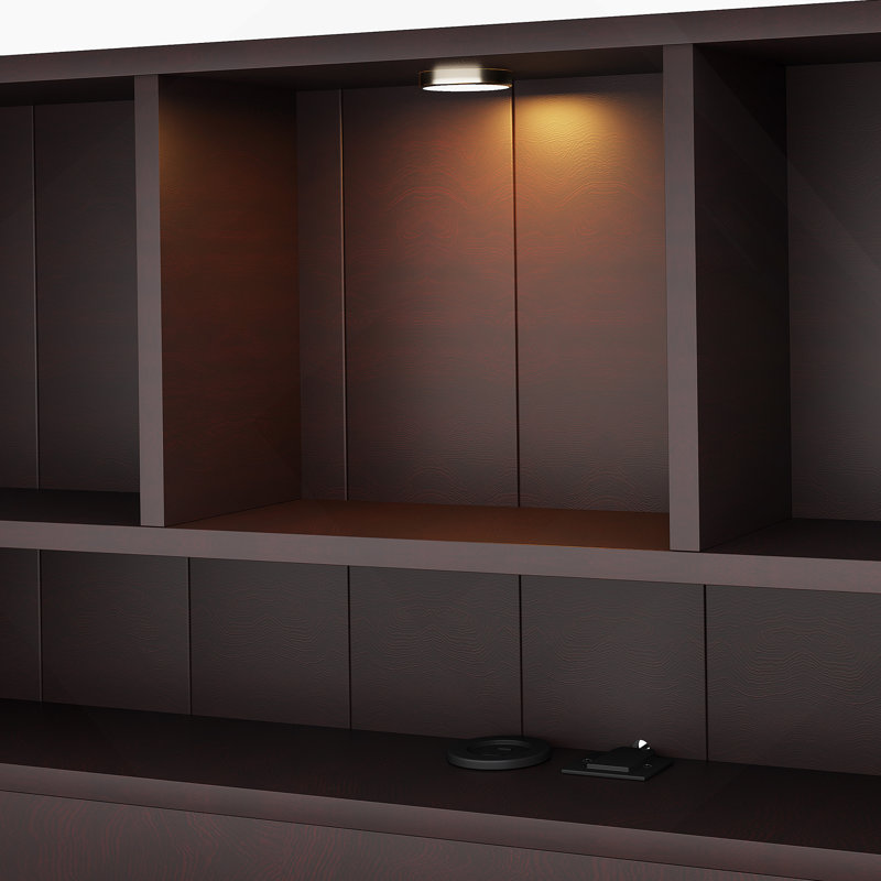 Lit plateforme simple en bois avec tête de lit bibliothèque, Simple, Espresso