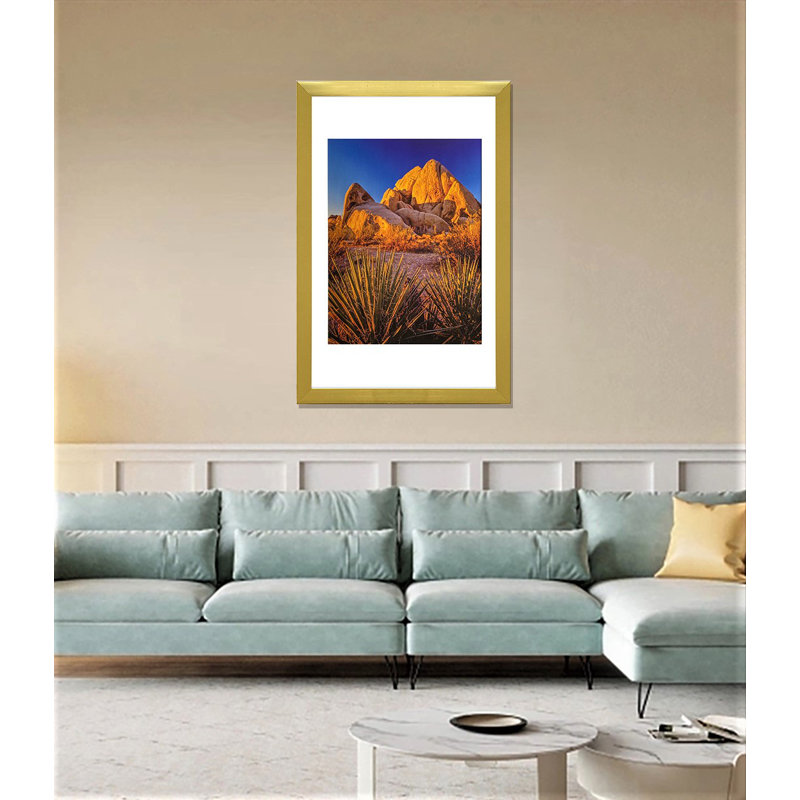 Cadres photo en PVC, l 15,4 po x H 21,3 po, fixation murale, affichage horizontal et vertical, paquet de 5, Doré