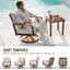 Ensemble de conversation moderne 3 pièces avec chaises berçantes pivotantes et table basse, avec coussins de 6 po d'épaisseur-953801825-942018249