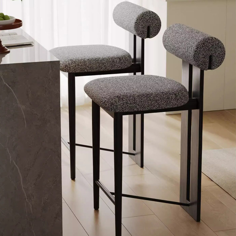 Chaise d'appoint noire à dossier bas (ensemble de 6), 6, 35.04"