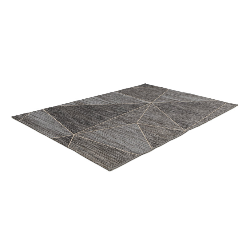 Tilly-Mae Indoor/Outdoor Flatweave Grey/Black Rug, Rectangle 80 x 150cm