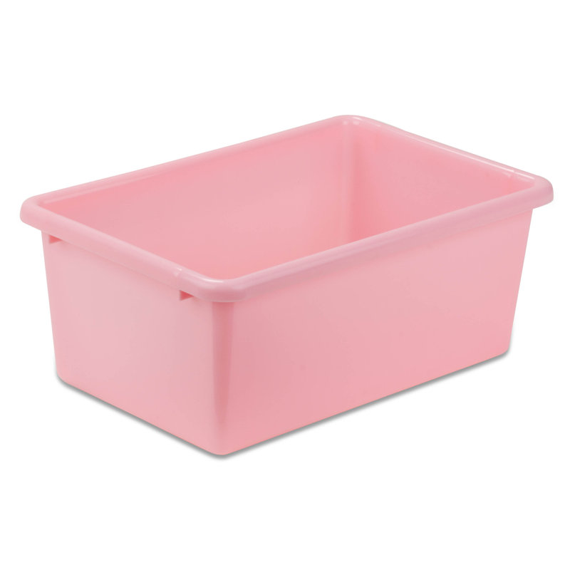 Small Light Pink Stackable Plastic Storage Bin