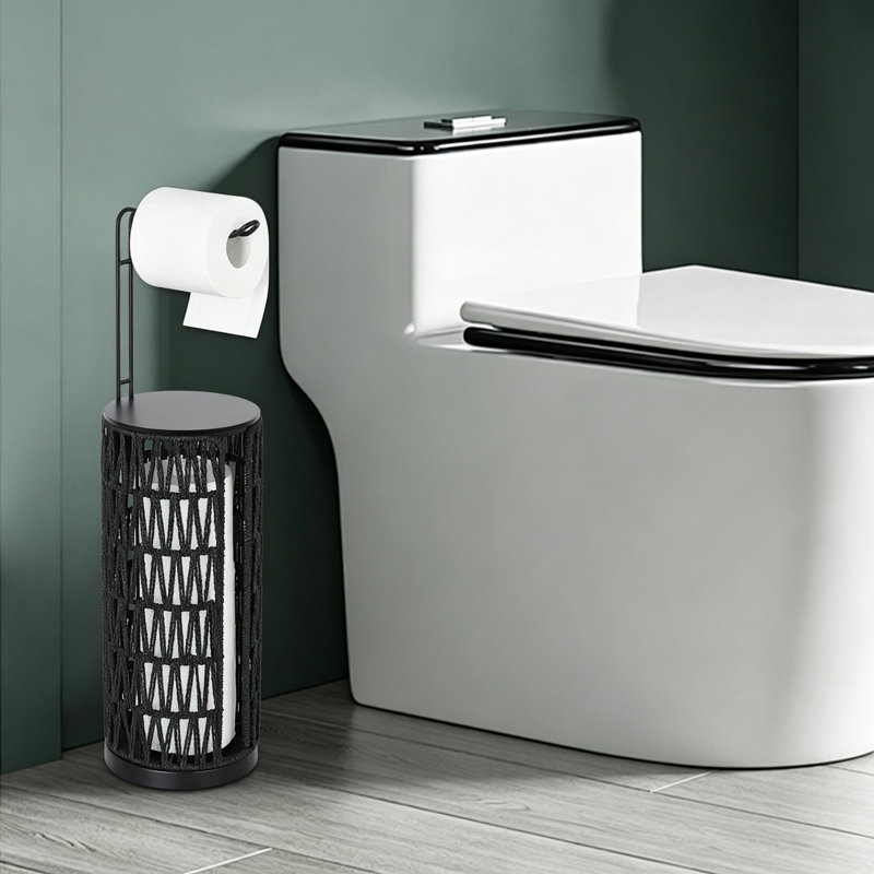 Free Standing Toilet Paper Holder, Black