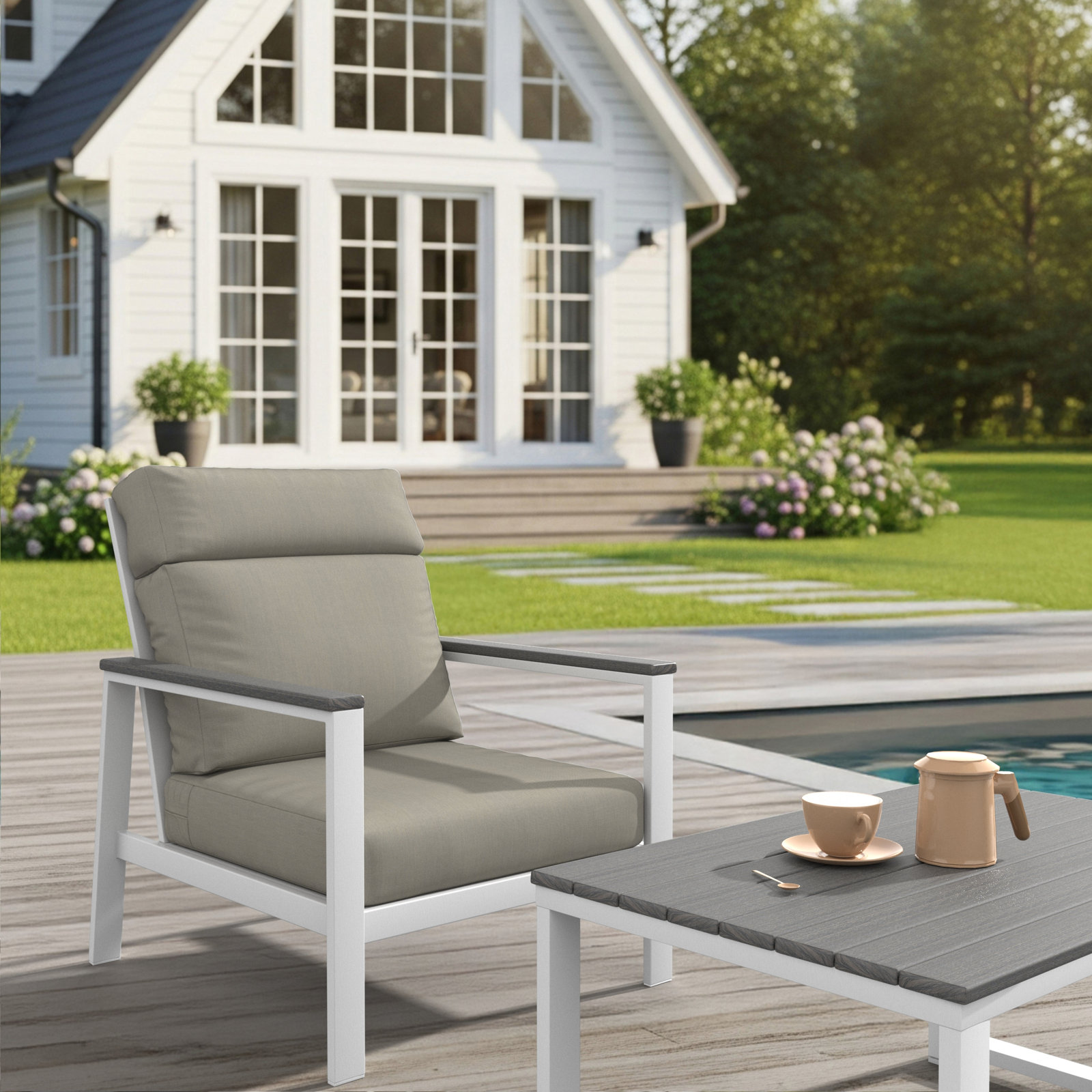 Townsend Sunbrella® Patio Lounge Chair, Spectrum Dove