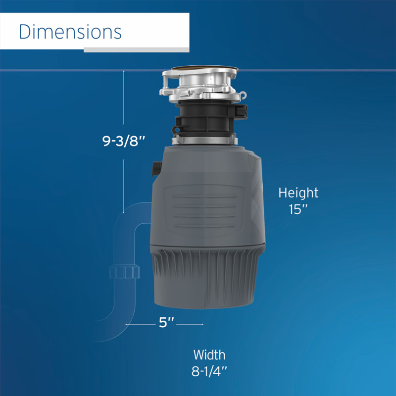Broyeur de déchets InSinkErator Evolution avec couvercle et cordon d'alimentation, 3/4 HP, broyeur à déchets alimentaires à alimentation par lots EZ Connect de la série Advanced