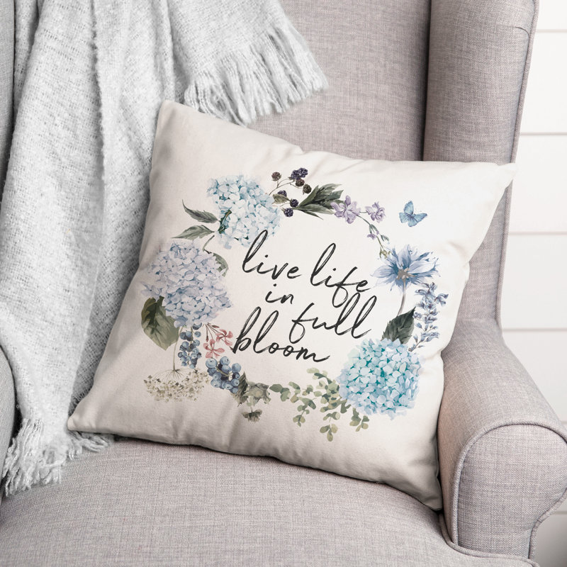  Housse et insert de coussin carré Live Life in Full Bloom