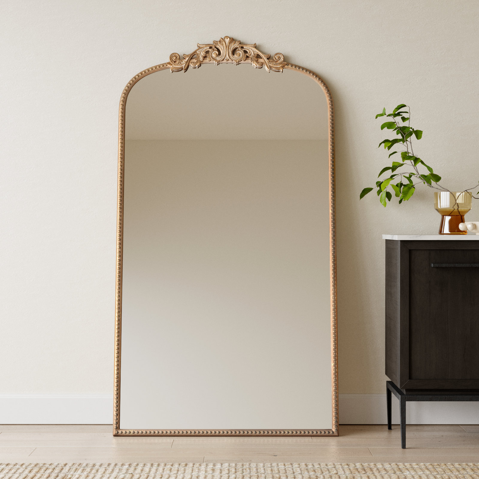 Emmeline Metal Arch Mirror, Gold, 66" x 36"