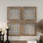 Heatherlynn Wood Geometric Home Brown Wall Decor with Silver Metal Trellis Cutouts Set
