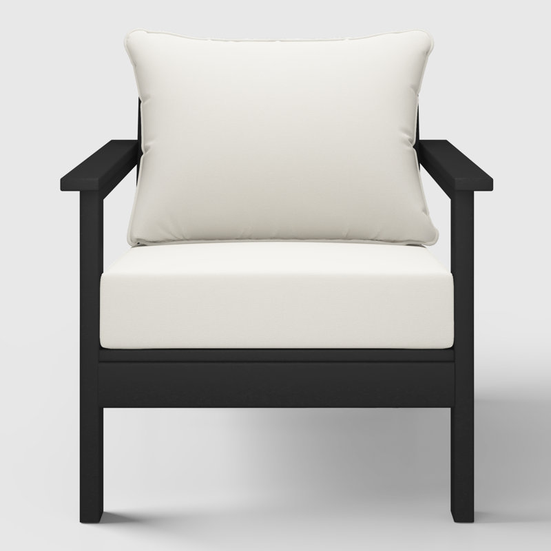 Chaise profonde avec coussins (ensemble de 2), White, Noir