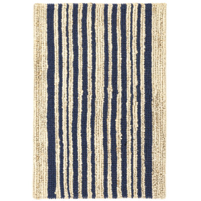 Calder Stripe Navy Handwoven Jute Rug