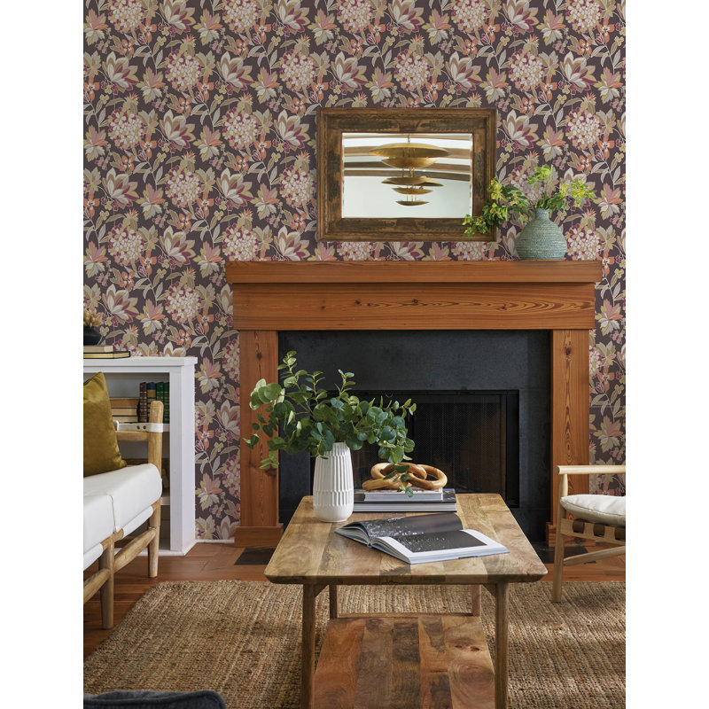 Valdivian Fuchsia Floral Wallpaper, Yellow