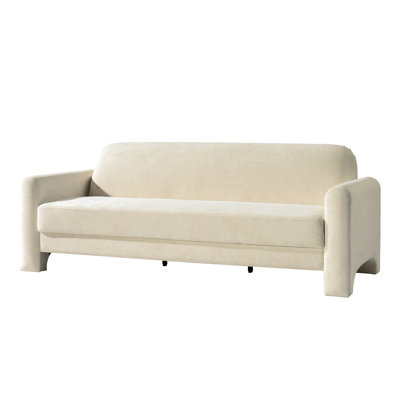 Werts 214cm Modern Curved Wrinkle Resistant Chenille Fabric Sofa