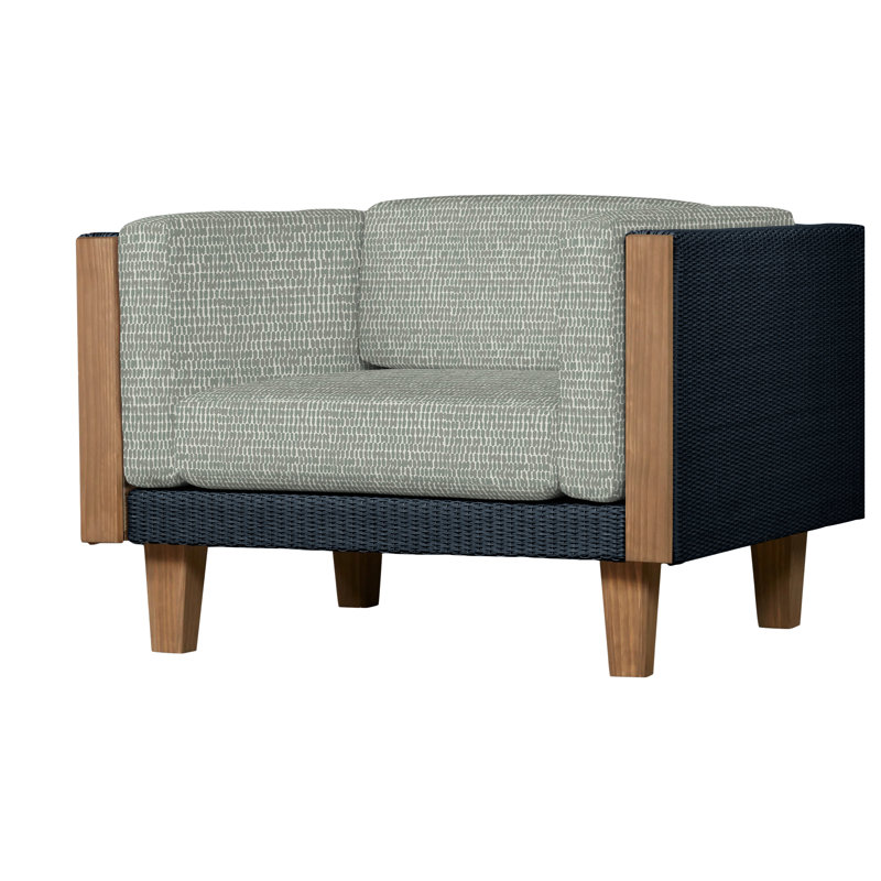 Catalina Outdoor Teak Lounge Chair, Canvas Black Sunbrella® Canvas, Ebony