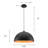 Black Hammered Hemispherical Pendant Light-1175424501